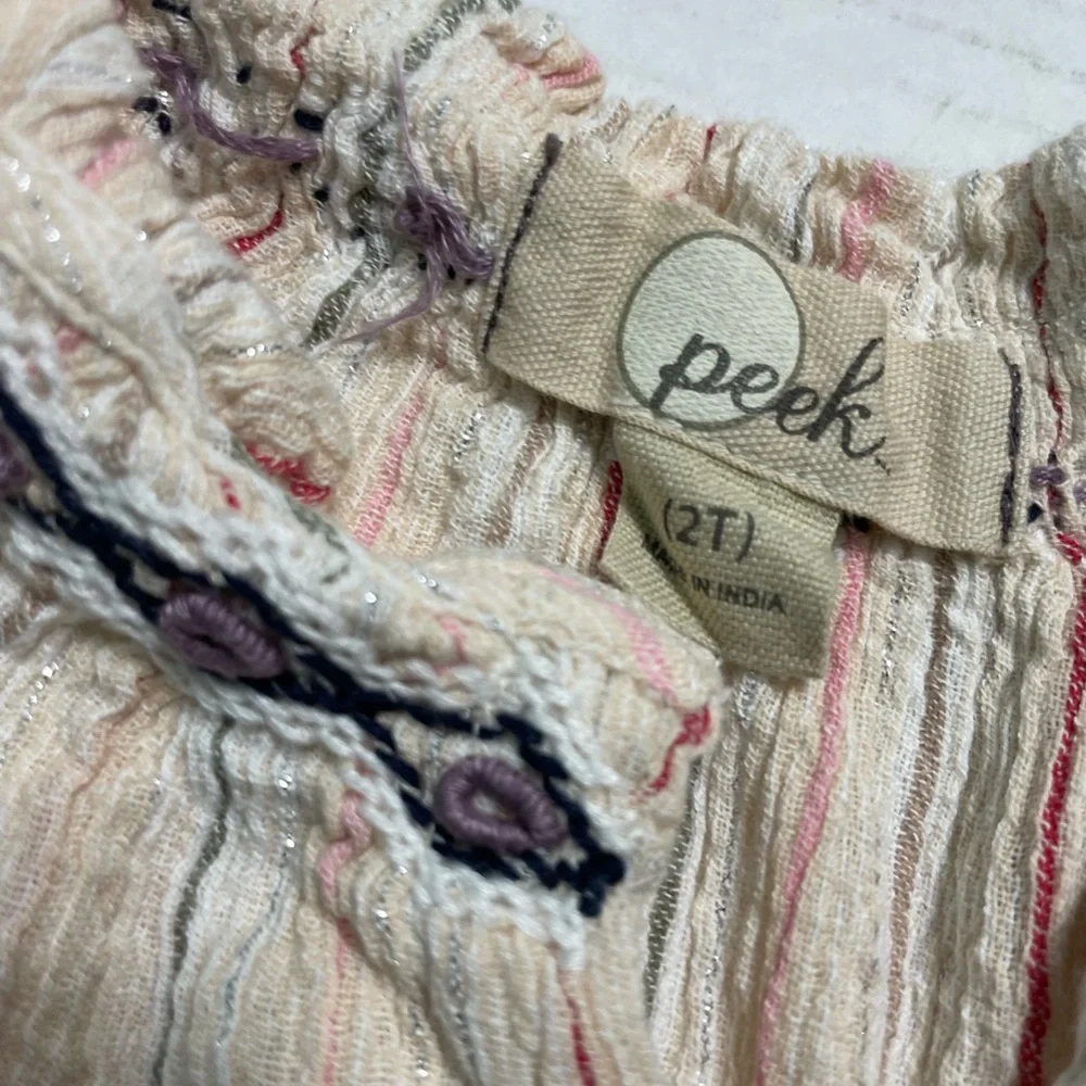 Long sleeve Shirts Peek stripe metallic top 2T , & Carter blue ruffle top 3T